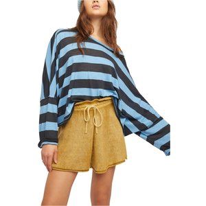 Free People Summertime Blues Knit Shorts